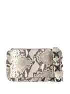 Red Valentino Snake-embossed Clutch - Neutrals