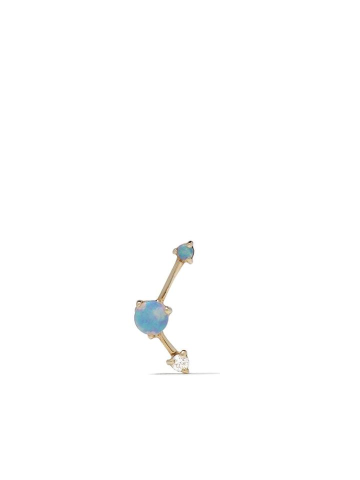 Wwake 14kt Gold Diamond Three Step Ballon Single Earring
