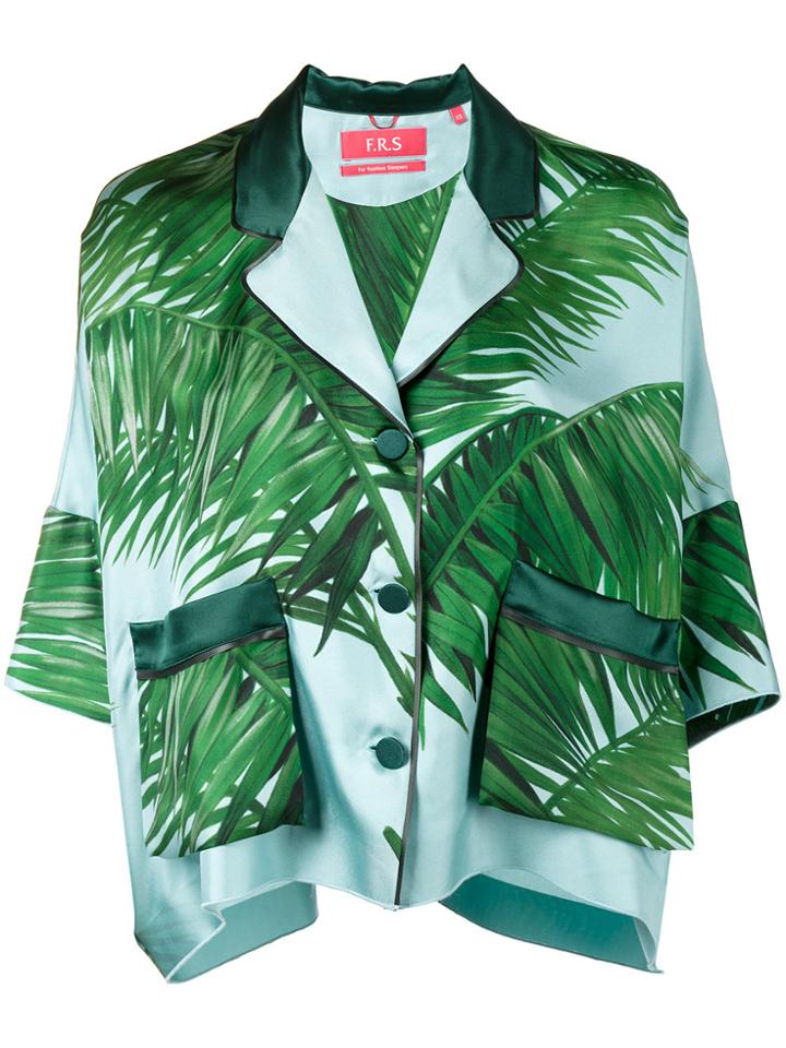 F.r.s For Restless Sleepers Palm Leaf Print Pyjama Top - Blue