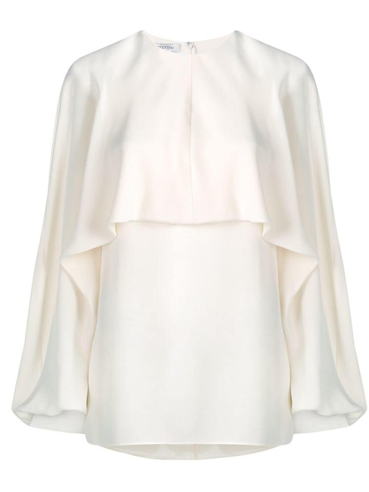 Valentino Georgette Silk Top - Neutrals
