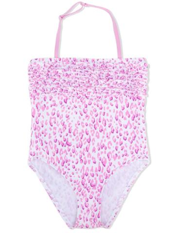 Elizabeth Hurley Beach Kids Cheetah Print One-piece Swimsuit, Toddler Girl's, Size: 5 Yrs, Pink/purple