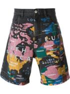 Love Moschino Map Print Denim Shorts