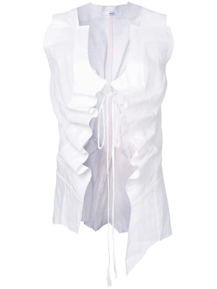 Aganovich Drawstring Sheer Waistcoat - White