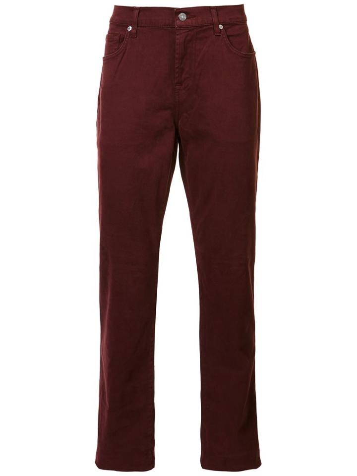 7 For All Mankind 'the Straight' Jeans, Men's, Size: 30, Red, Cotton