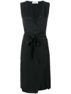 Murmur Fitted Wrap Dress - Black