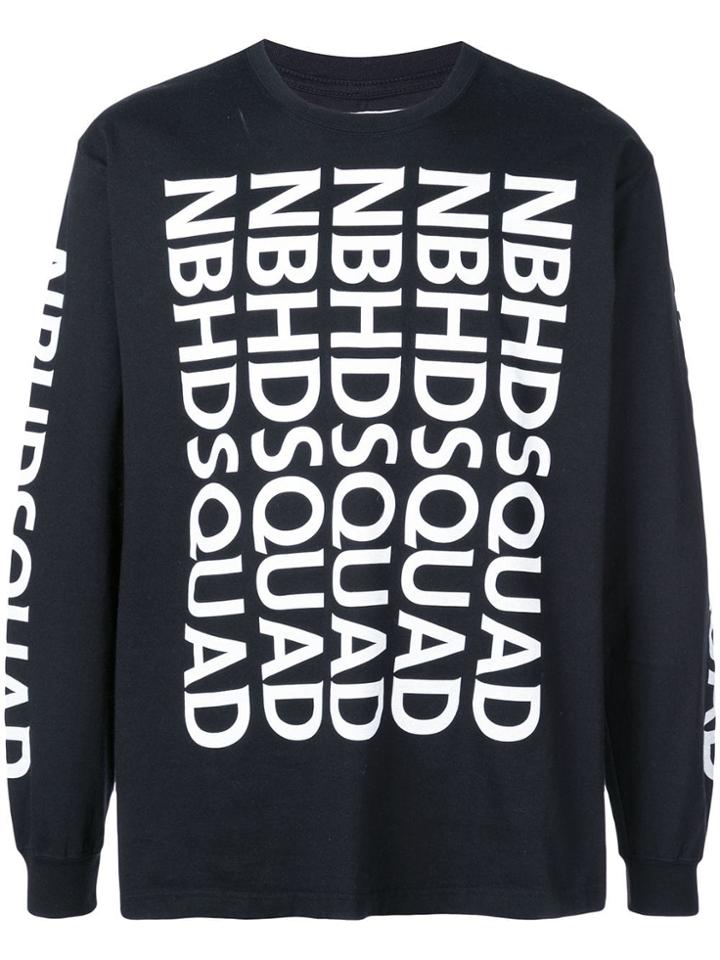 Neighborhood Logo Print Sweatshirt - Black