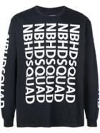 Neighborhood Logo Print Sweatshirt - Black