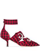 Midnight 00 Checked 55mm Crystal-embellished Pumps - Red