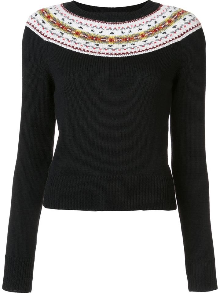 Philosophy Di Lorenzo Serafini Contrast Neck Jumper, Women's, Size: 44, Black, Virgin Wool