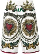 Dolce & Gabbana Sacred Heart Print Bermuda Shorts - White