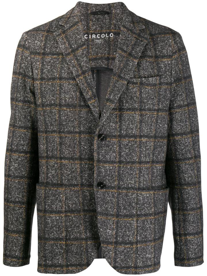 Circolo 1901 Checks Single-breasted Blazer - Grey