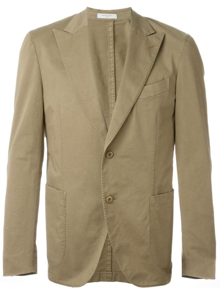 Boglioli Two Button Blazer, Men's, Size: 50, Nude/neutrals, Cotton/linen/flax/spandex/elastane/cotton
