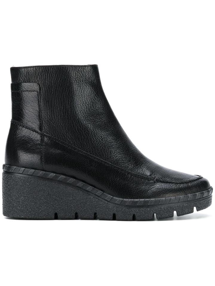 Geox Wedge Ankle Boots - Black