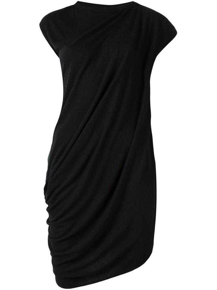 Rick Owens Lilies Ruched Knit Top, Women's, Size: 40, Black, Polyamide/viscose/angora/wool