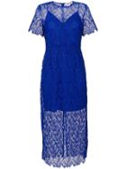 Dvf Diane Von Furstenberg Lace Midi Dress - Blue