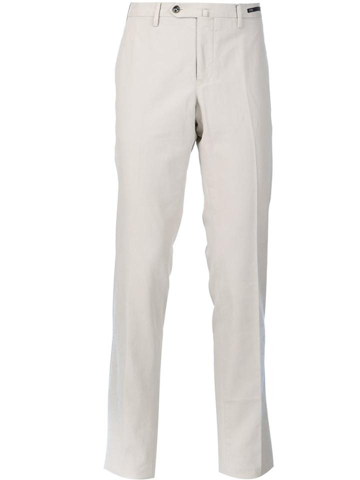 Pt01 'northern Lights' Tapered Trousers, Men's, Size: 56, Nude/neutrals, Cotton/spandex/elastane