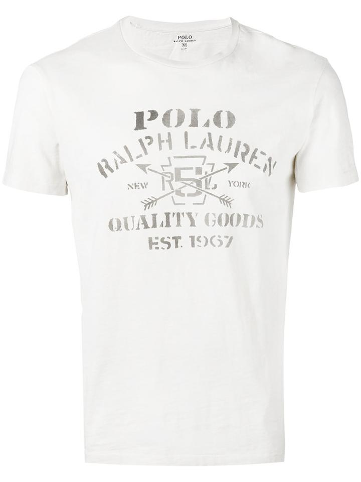 Polo Ralph Lauren Front Print T-shirt, Men's, Size: Large, Nude/neutrals, Cotton