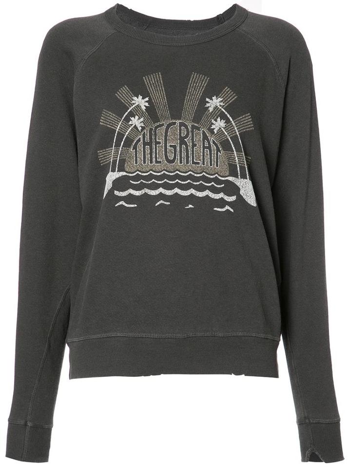 The Great Logo Print Sweatshirt, Women's, Size: 0, Black, Cotton