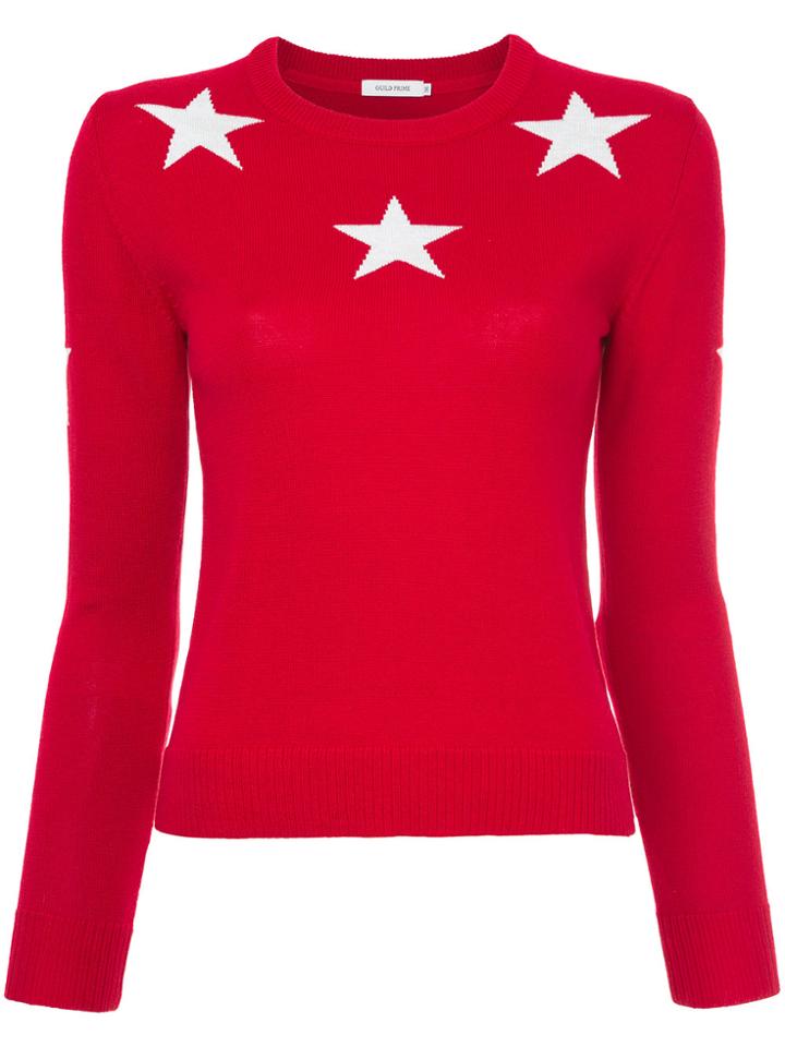 Guild Prime Star Motif Sweater - Red