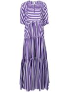 Maison Rabih Kayrouz Flared Striped Dress - Purple