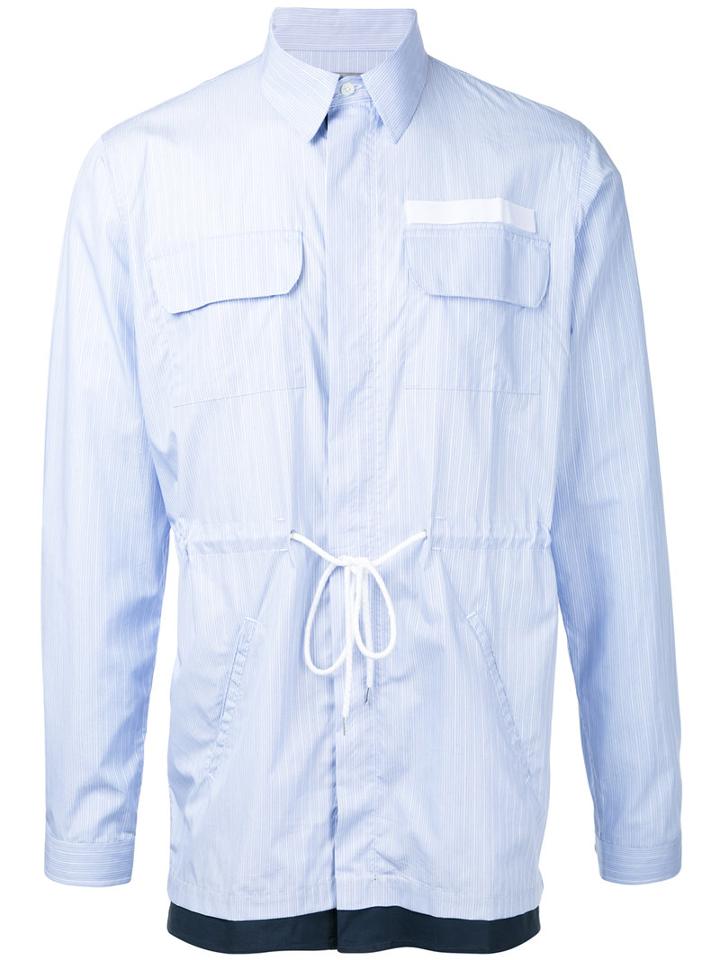 Striped Shirt Jacket - Men - Cotton - M, Blue, Cotton, Casely-hayford