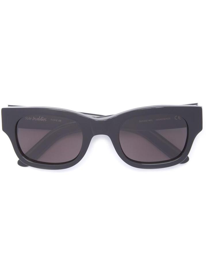 Sun Buddies 'type 06' Square Frame Sunglasses, Adult Unisex, Black, Acetate