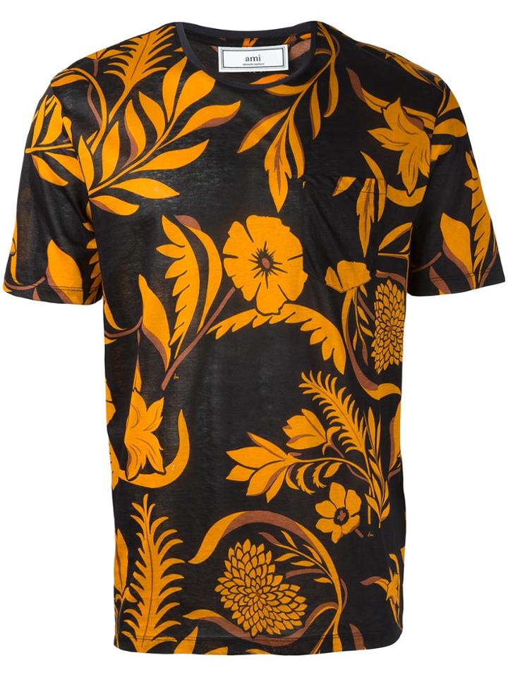 Ami Alexandre Mattiussi Floral Print T-shirt - Black