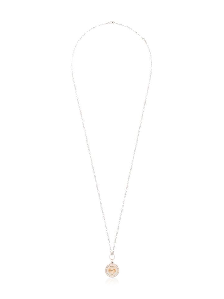 Foundrae White Gold Protection Diamond Necklace - Metallic