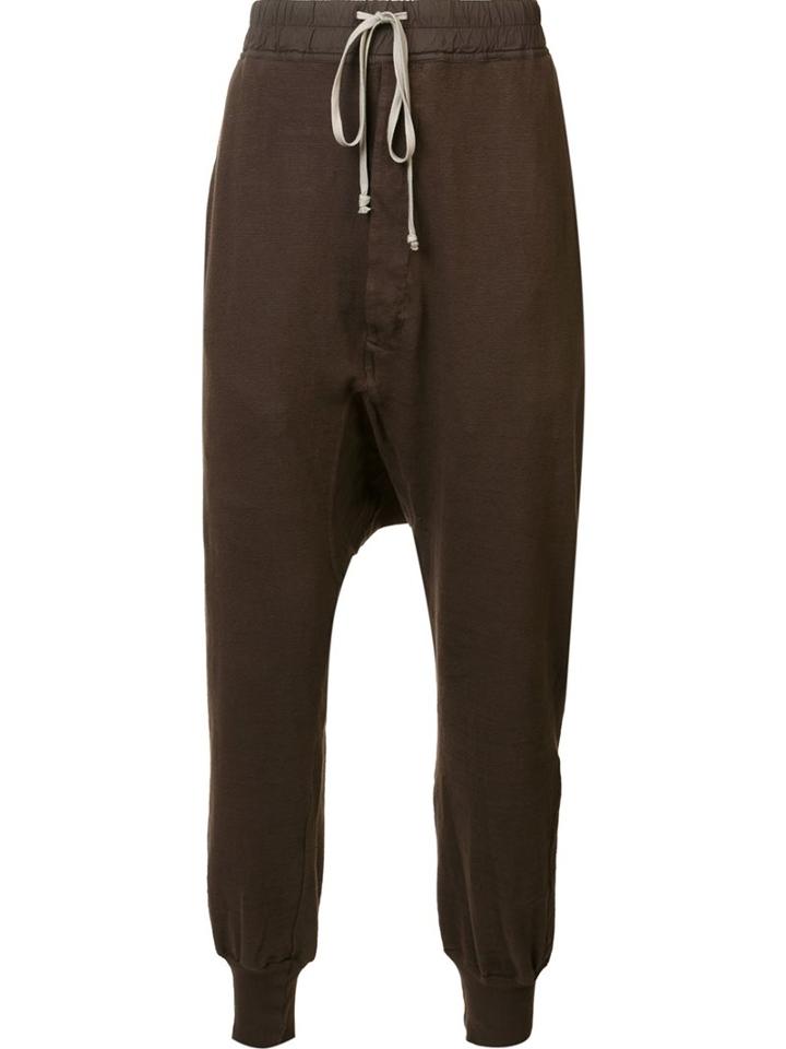 Rick Owens Drkshdw Drop-crotch Trousers, Men's, Size: Medium, Brown, Cotton