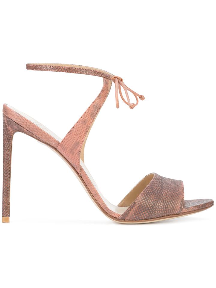 Francesco Russo Tie Front Sandals - Pink & Purple