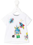 Fendi Kids - Fendi Monster Print T-shirt - Kids - Cotton - 24 Mth, Toddler Boy's, White