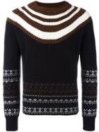 Neil Barrett Fair Isle Striped Jumper - Black