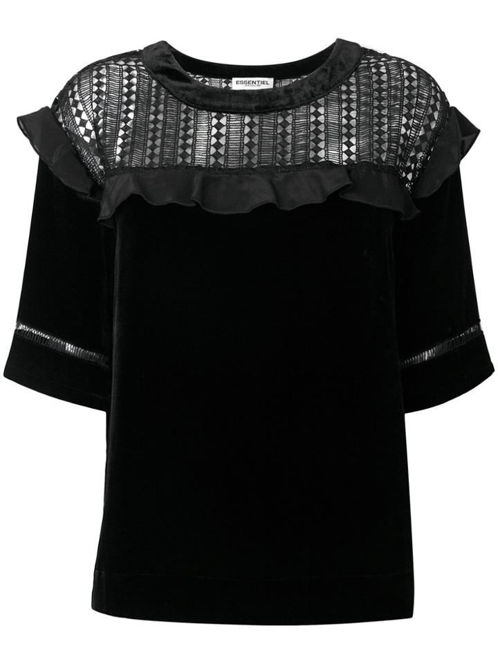 Essentiel Antwerp Round Neck Blouse - Black