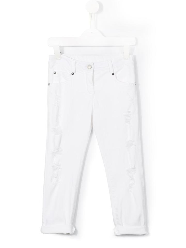 Ermanno Scervino Junior Slim-fit Trousers, Girl's, Size: 12 Yrs, White