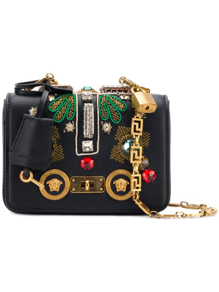 Versace Embroidered Medusa Bag - Black