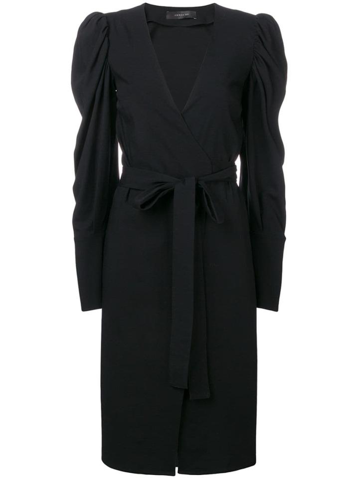 Federica Tosi Ruched Wrap Dress - Black