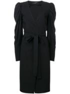 Federica Tosi Ruched Wrap Dress - Black