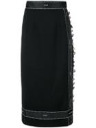 Dolce & Gabbana Embossed Button Detailed Skirt - Black