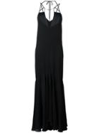 Plein Sud Deep V-neck Gown, Women's, Size: 38, Black, Silk