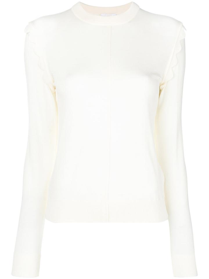 Chloé Slim Round Neck Jumper - White