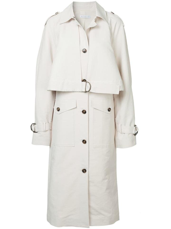 Rejina Pyo Button Detail Trench Coat - Nude & Neutrals