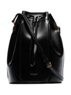Saint Laurent Black Talita Medium Drawstring Leather Bucket Bag
