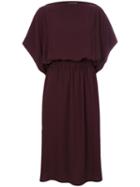 Maison Margiela - Slash Neck Midi Dress - Women - Polyester - 40, Pink/purple, Polyester