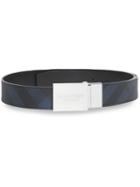 Burberry Reversible Plaque Buckle London Check Belt - Blue