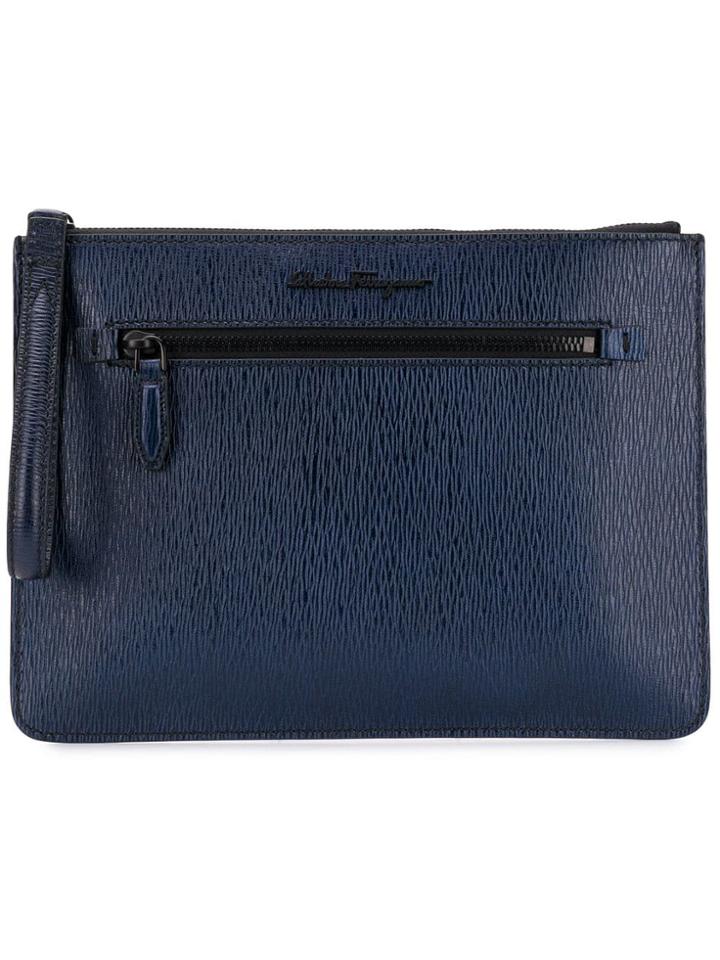 Salvatore Ferragamo Slim Clutch - Blue