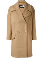 Love Moschino Love/hate Plaque Coat, Women's, Size: 42, Nude/neutrals, Polyamide/viscose/wool