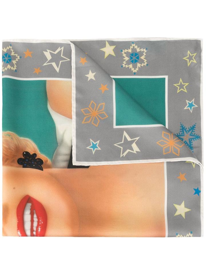 Loewe Graphic Print Scarf - Green