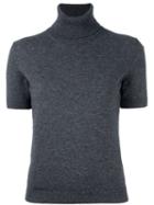 Piazza Sempione Shortsleeved Turtleneck Sweater, Women's, Size: 44, Grey, Silk/cashmere/virgin Wool