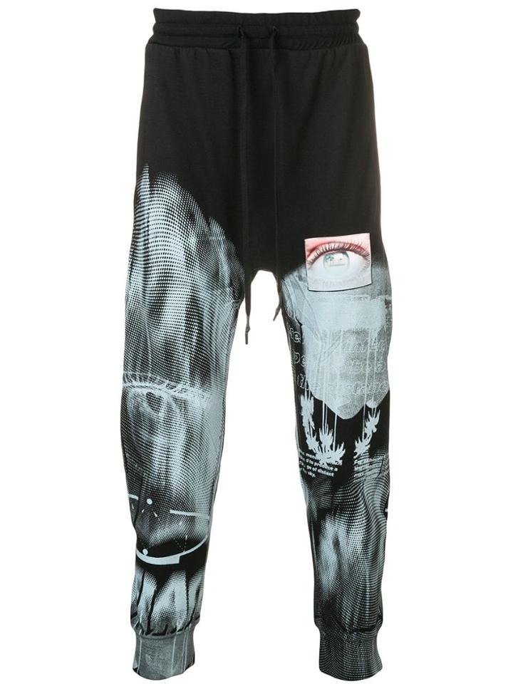 11 By Boris Bidjan Saberi Black Graphic Sweatpants