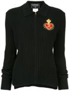 Chanel Pre-owned 1996 Emblem Zip-up Polo Shirt - Black